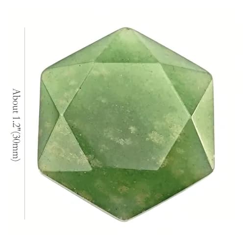 FHNP367 1.2 inch Green Aventurine Hexagram Healing Crystal Worry Stone | Natural Carved Gemstone for Energy & Stress Relief thumbnail 5