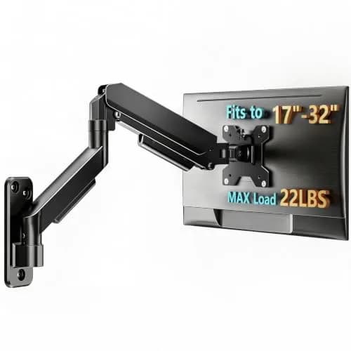 Hemudu 17-32 inch Flat/Curved Monitor Wall Mount | Full Motion Adjustable Wall Arm Holds Up to 10kg - main product image