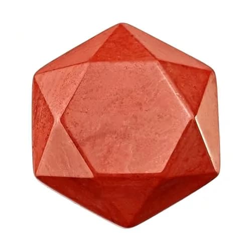 FHNP367 Healing Crystal Worry Stone 1.2 inch Red Jasper Hexagram | Hand-Polished Natural Gemstone for Energy & Stress Relief thumbnail 1