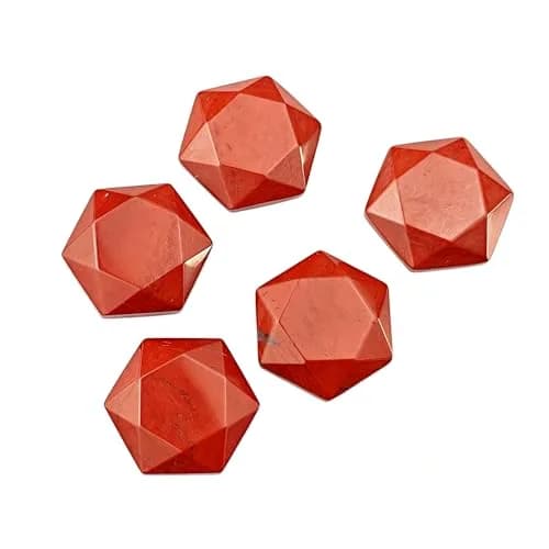 FHNP367 Healing Crystal Worry Stone 1.2 inch Red Jasper Hexagram | Hand-Polished Natural Gemstone for Energy & Stress Relief thumbnail 4