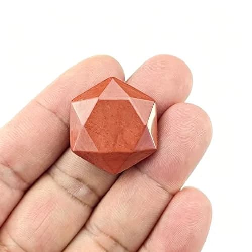 FHNP367 Healing Crystal Worry Stone 1.2 inch Red Jasper Hexagram | Hand-Polished Natural Gemstone for Energy & Stress Relief thumbnail 2