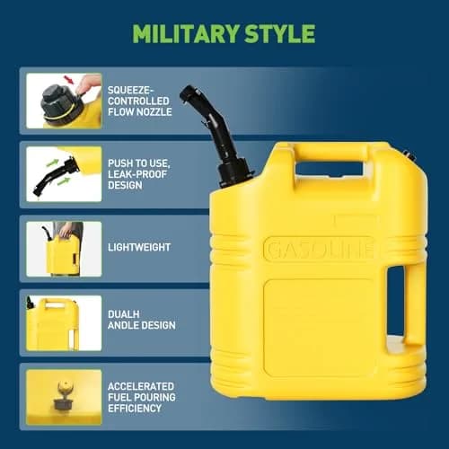 EchoVincio 20L Portable Transfer Tank 5 Gal | Marine & Car Fuel Container with Handle thumbnail 6
