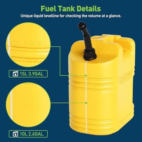 EchoVincio 20L Portable Transfer Tank 5 Gal | Marine & Car Fuel Container with Handle thumbnail 8