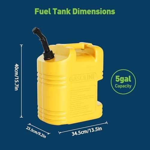 EchoVincio 20L Portable Transfer Tank 5 Gal | Marine & Car Fuel Container with Handle thumbnail 2