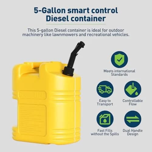 EchoVincio 20L Portable Transfer Tank 5 Gal | Marine & Car Fuel Container with Handle thumbnail 3