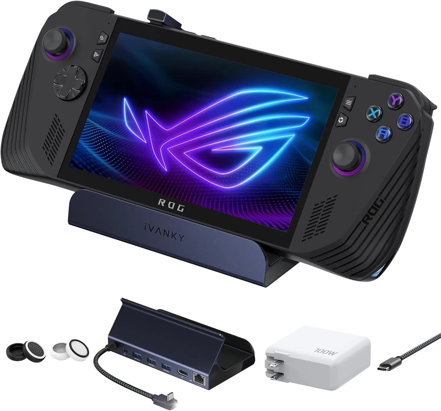 IVANKY 4K@144Hz Steam Deck Dock, 8-in-1 Docking Station with 100W Adapter | Supports Steam Deck & ROG Ally
