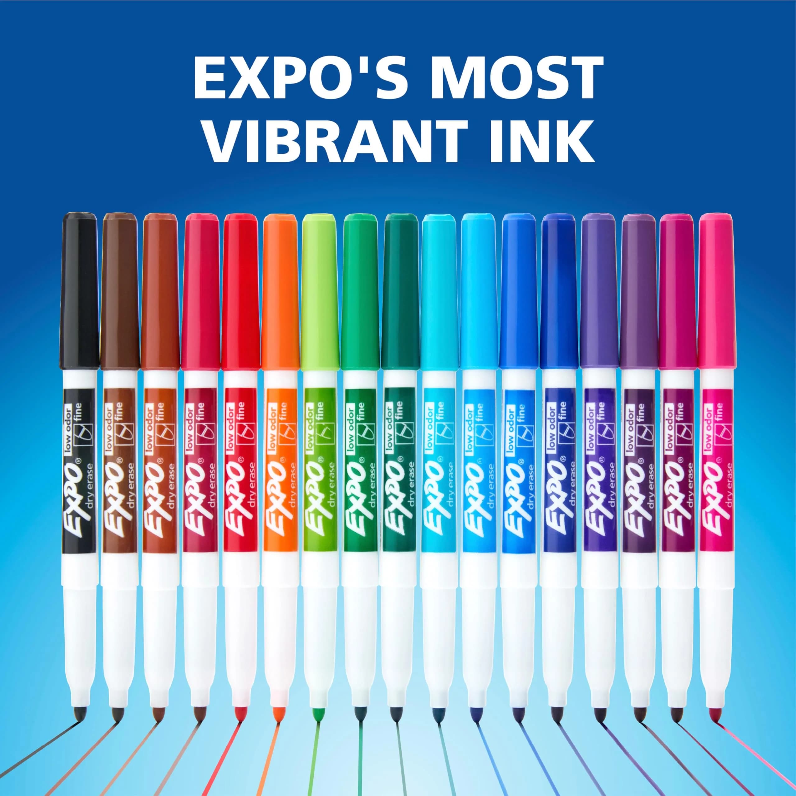 EXPO Dry Erase Markers, Low Odor, Fine Tip, Assorted Colors, Bulk Pack | Whiteboard Pens for Indian Classrooms - view 6