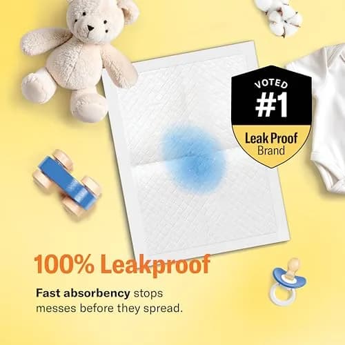 Curera Chuckles Disposable Baby Changing Pad Liners 17x24 inch (50-Pack) | Hospital-Grade 5-Layer Protection thumbnail 5