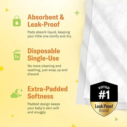 Curera Chuckles Disposable Baby Changing Pad Liners 17x24 inch (50-Pack) | Hospital-Grade 5-Layer Protection thumbnail 9