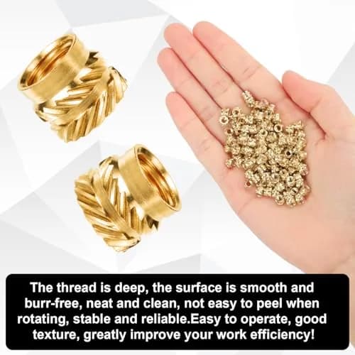 PEUTIER M2x3x3.5mm Brass Heat Set Threaded Inserts (120 pcs) | 3D Printing Accessories thumbnail 4