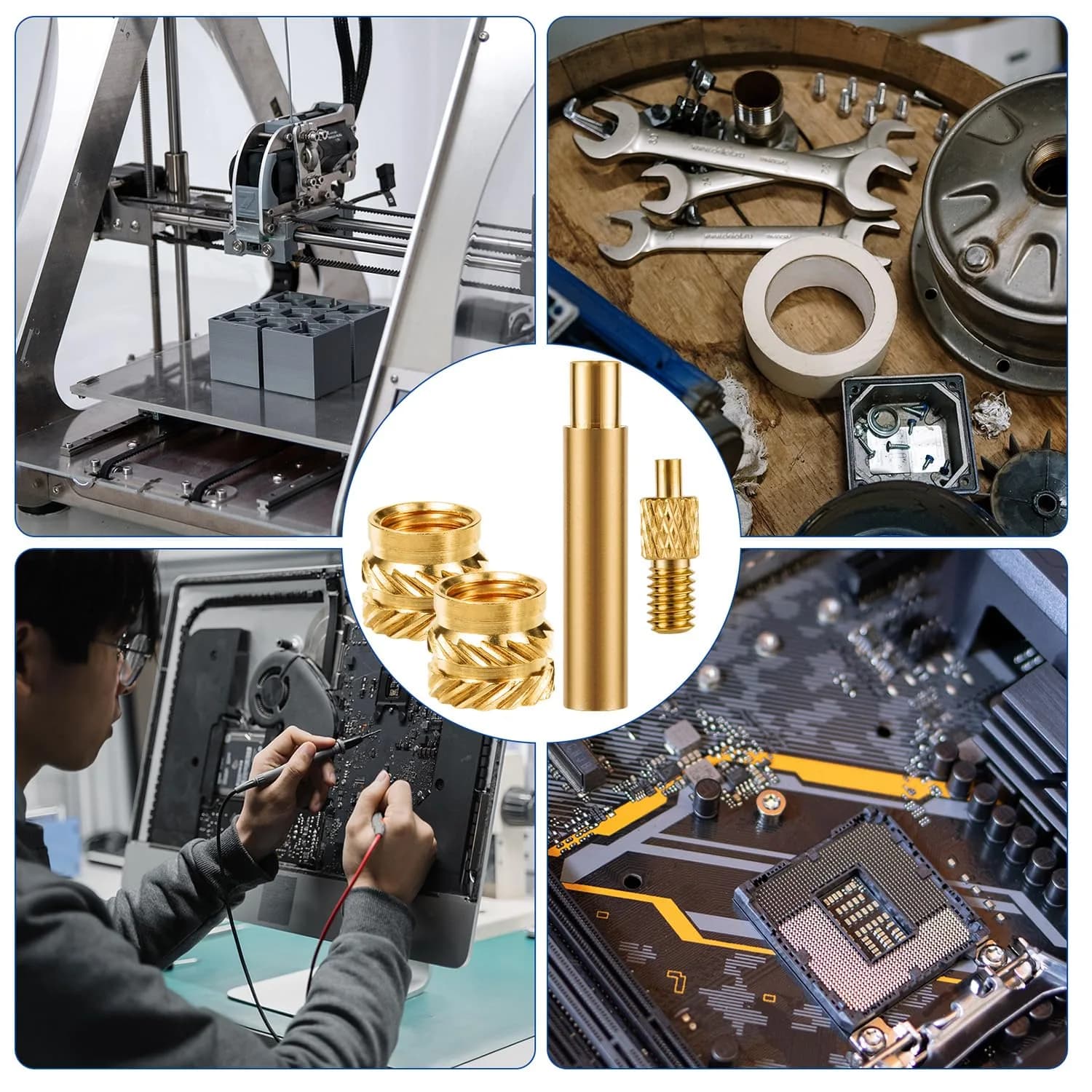 PEUTIER M2x3x3.5mm Brass Heat Set Threaded Inserts (120 pcs) | 3D Printing Accessories - view 7