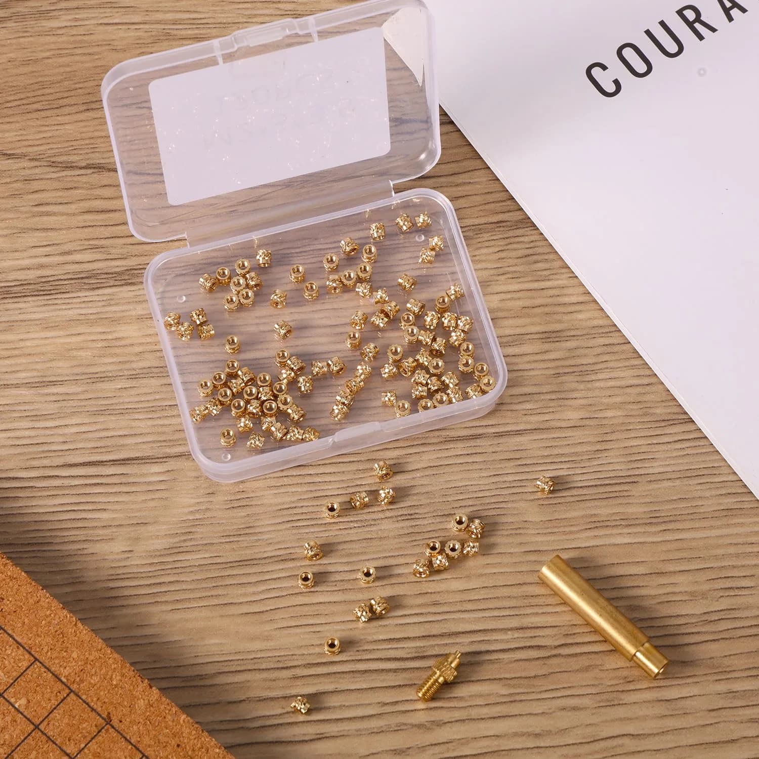 PEUTIER M2x3x3.5mm Brass Heat Set Threaded Inserts (120 pcs) | 3D Printing Accessories - view 3