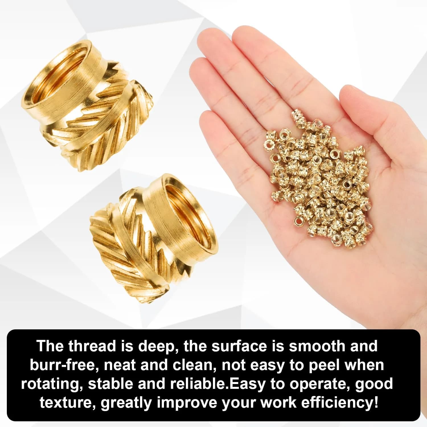 PEUTIER M2x3x3.5mm Brass Heat Set Threaded Inserts (120 pcs) | 3D Printing Accessories - view 4