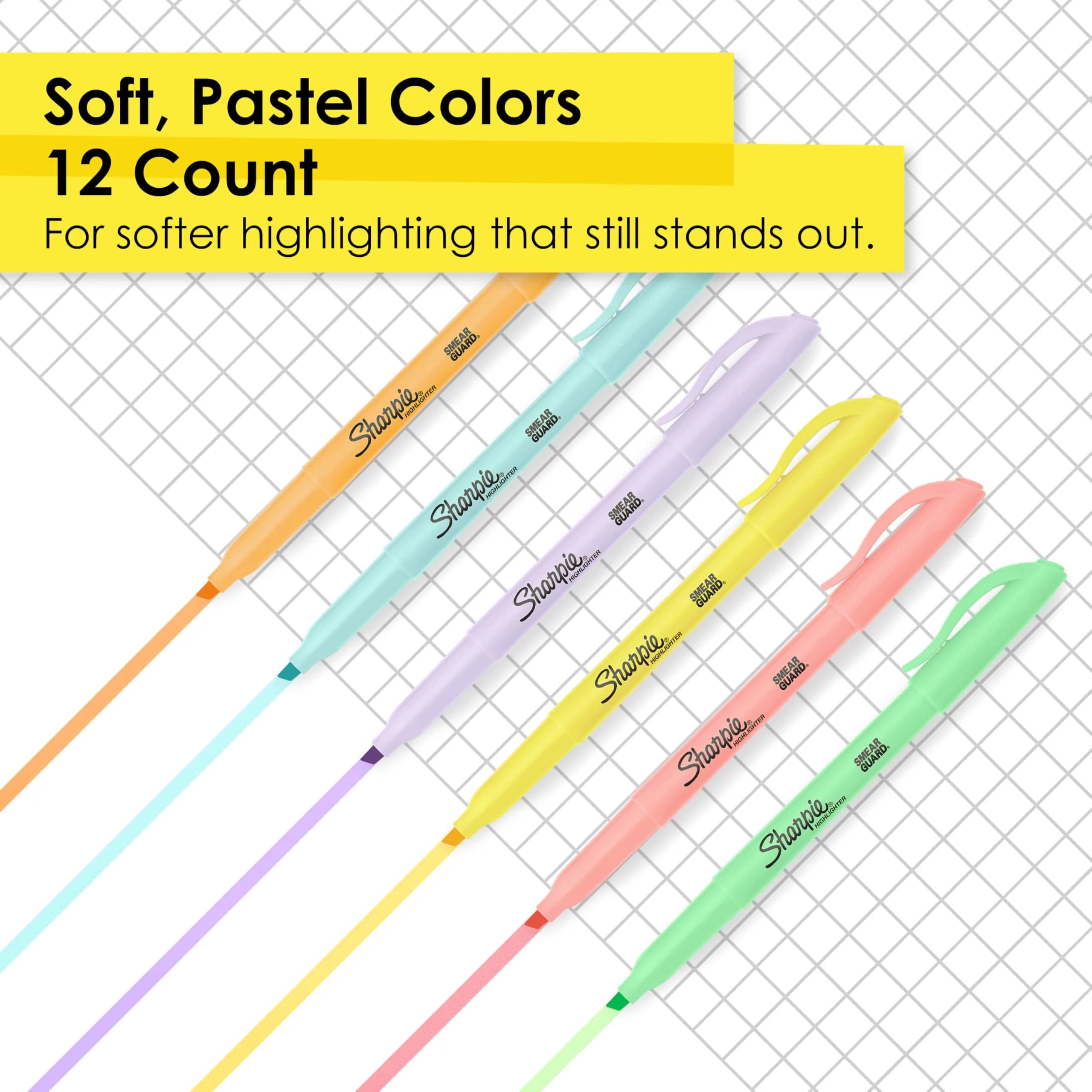 Sharpie Pocket Highlighters Chisel Tip Assorted Fluorescent Colors 12 Count | Quick Dry Ink for Students & Office - view 2