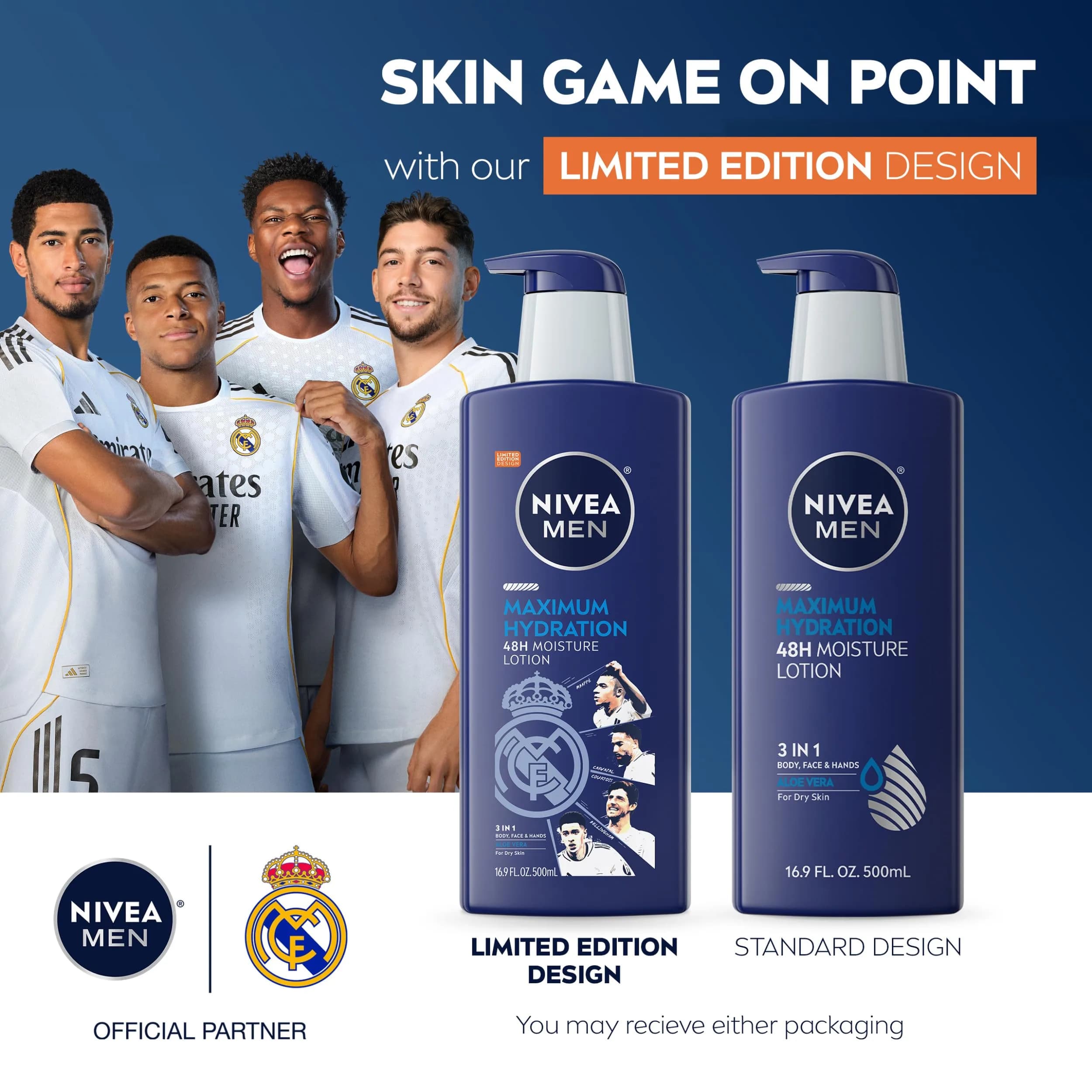NIVEA MEN Real Madrid Maximum Hydration Body Lotion 6000ml (202.8 Fl Oz) | 48-Hour Moisture for Dry Skin - view 2