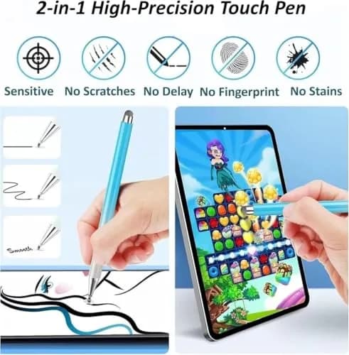 fllynewrite Blue Stylus Pen for Samsung Galaxy Tab A9/A8/A7/A7 Lite, iPad Pro/iPhone/Fire HD/Surface/HP | High Sensitivity & Precision thumbnail 4