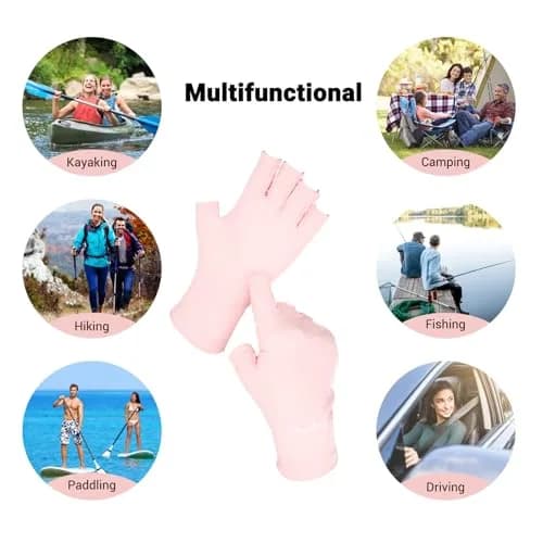 MelodySusie Fingerless UV Protection Gloves for Gel Manicure | UPF 50+ Blocks 99% UV Rays thumbnail 4