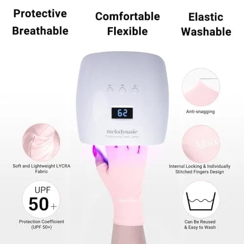 MelodySusie Fingerless UV Protection Gloves for Gel Manicure | UPF 50+ Blocks 99% UV Rays thumbnail 6