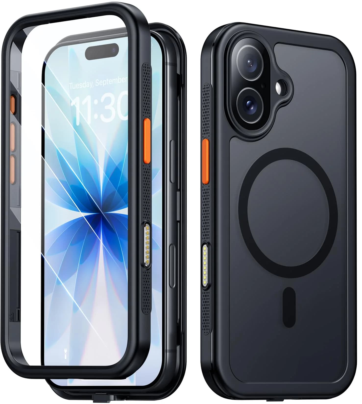 Red2Fire Military Grade Case for iPhone 17 6.3" with Screen & Camera Protector, MagSafe Compatible, Black | Heavy Duty Drop Proof — Black