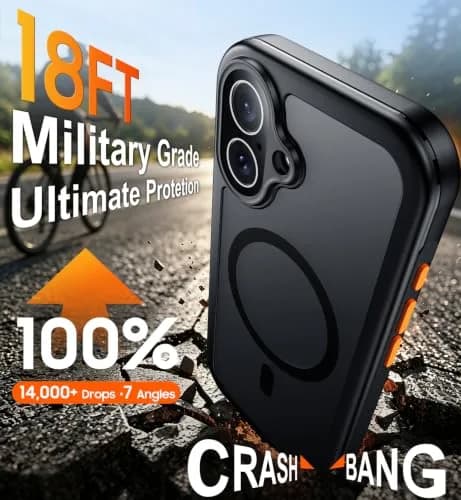 Red2Fire Military Grade Case for iPhone 17 6.3" with Screen & Camera Protector, MagSafe Compatible, Black | Heavy Duty Drop Proof thumbnail 4