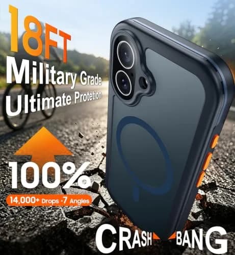 Red2Fire for iPhone 17 Case with Built-in Screen Protector & Camera Protector, MagSafe Compatible, Military Grade Drop Proof, Full-Body Bumper Shockproof Phone Cover 6.3" Blue thumbnail 4