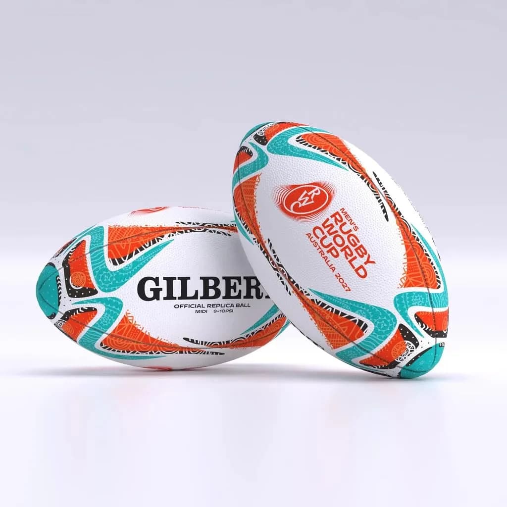 Gilbert Rugby World Cup 2027 Australia Game Official Replica Midi Ball Light blue/orange/white | RWC2027 GB-9014 (70-120c)
