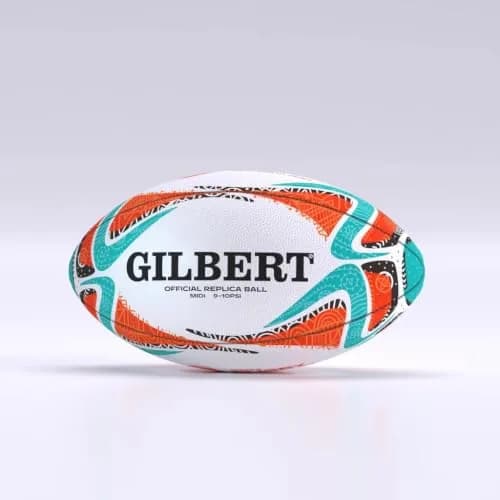 Gilbert Rugby World Cup 2027 Australia Game Official Replica Midi Ball Light blue/orange/white | RWC2027 GB-9014 (70-120c) thumbnail 3