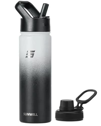 SUNWILL Insulated Water Bottle with Straw & Chug Lid, 22 oz Stainless Steel | Double-Wall Vacuum, Leak-Proof, Powder Coated Finish thumbnail 1