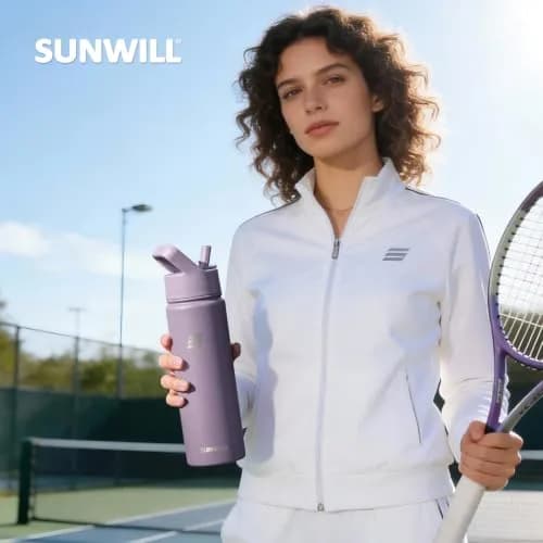 SUNWILL Insulated Water Bottle with Straw & Chug Lid 22 oz | Double-Wall Vacuum Stainless Steel thumbnail 5