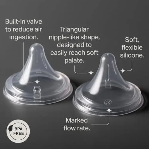 Tommee Tippee Natural Start Deep Latch Triangular Nipples, Fast Flow, 6m+ (Pack of 2) thumbnail 3
