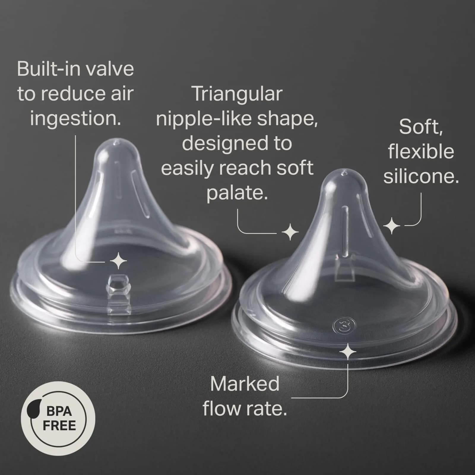 Tommee Tippee Natural Start Deep Latch Triangular Nipples, Fast Flow, 6m+ (Pack of 2) - view 3