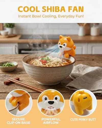 JODUY Clip-On Mini Fan for Cup & Bowl – Dog-Shaped Air-Blowing Cooling Attachment 8.5cm x 6cm x 6cm | Dual-Function Operation thumbnail 5