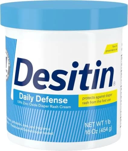 Desitin Daily Defense Baby Diaper Rash Cream with 13% Zinc Oxide, Hypoallergenic, Dye, Phthalate- & Paraben-Free, 16 oz (Pack of 12) | Treats, Relieves & Prevents Diaper Rash thumbnail 1