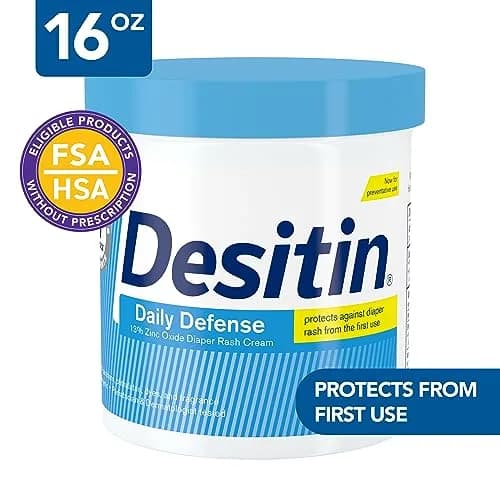 Desitin Daily Defense Baby Diaper Rash Cream with 13% Zinc Oxide, Hypoallergenic, Dye, Phthalate- & Paraben-Free, 16 oz (Pack of 12) | Treats, Relieves & Prevents Diaper Rash thumbnail 2