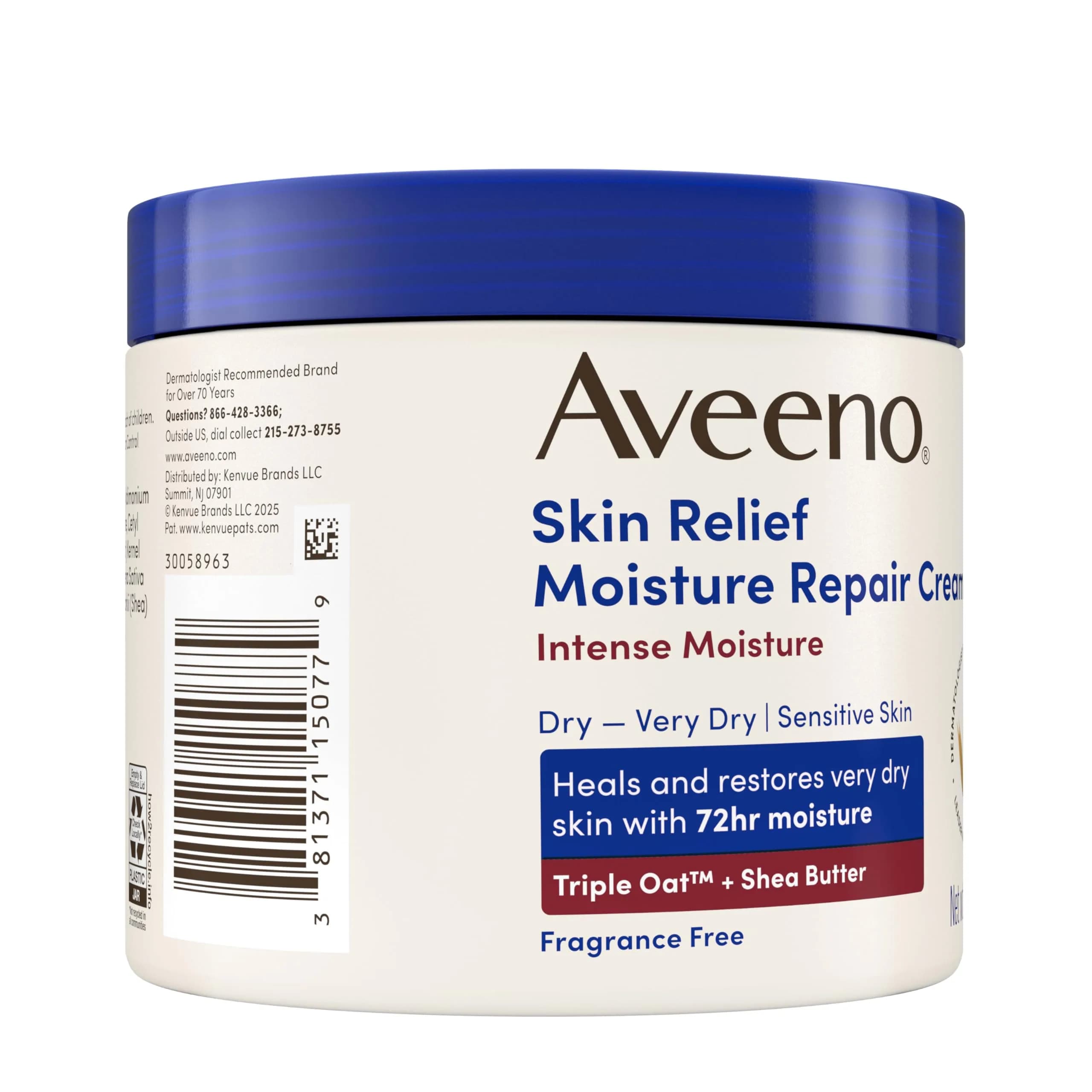Aveeno Skin Relief Intense Moisture Repair Body Cream 3900ml (132 Oz) | Triple Oat & Shea Butter for Very Dry Skin - view 6