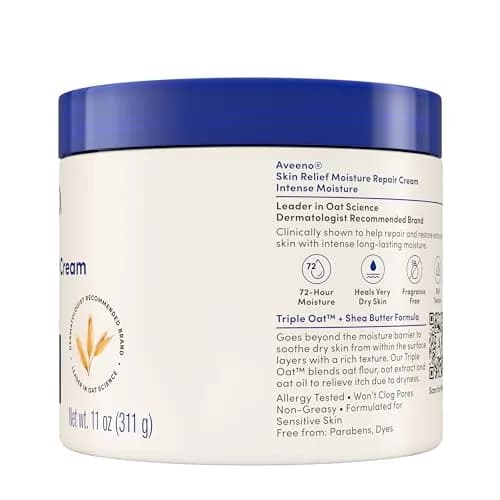 Aveeno Skin Relief Intense Moisture Repair Body Cream 3900ml (132 Oz) | Triple Oat & Shea Butter for Very Dry Skin thumbnail 7