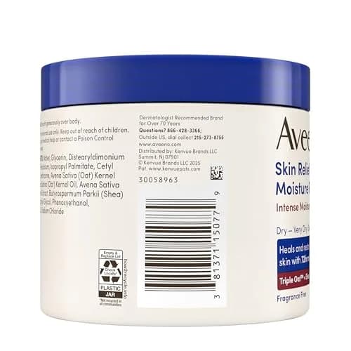 Aveeno Skin Relief Intense Moisture Repair Body Cream 3900ml (132 Oz) | Triple Oat & Shea Butter for Very Dry Skin thumbnail 8