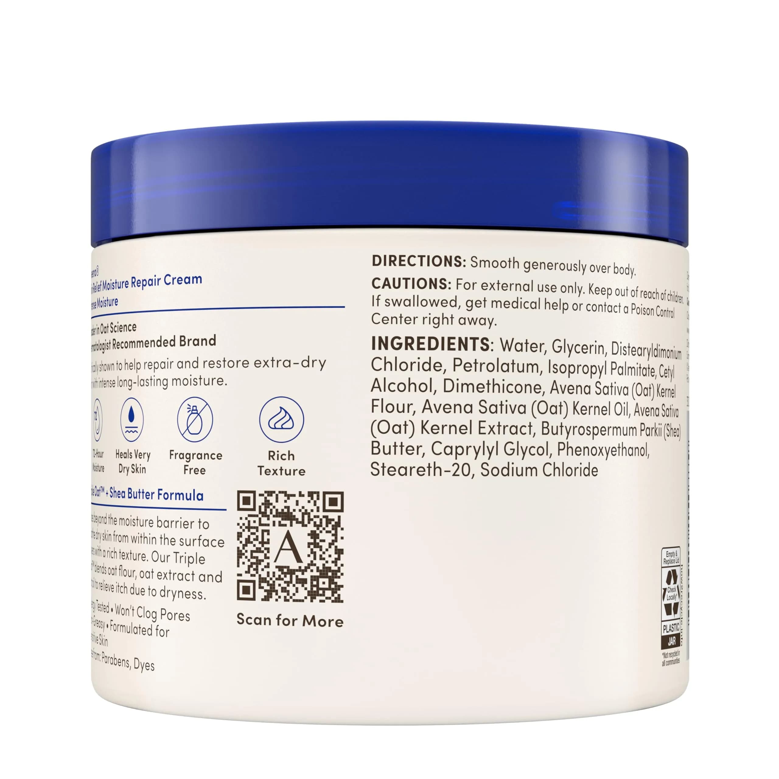 Aveeno Skin Relief Intense Moisture Repair Body Cream 3900ml (132 Oz) | Triple Oat & Shea Butter for Very Dry Skin - view 9