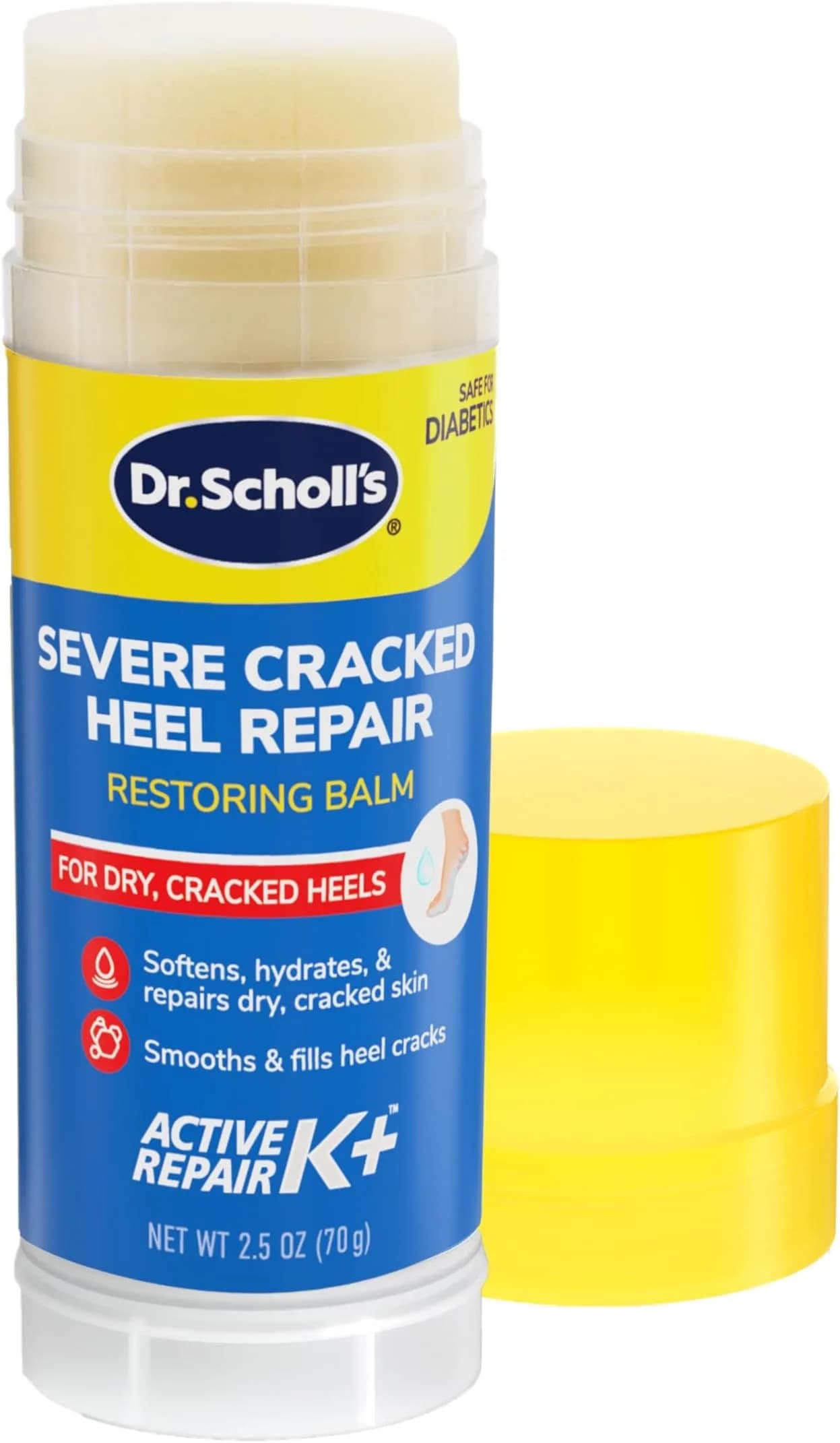 Dr. Scholl's Severe Cracked Heel Repair Balm with 25% Urea for Dry, Cracked Feet | Moisturizes & Heals