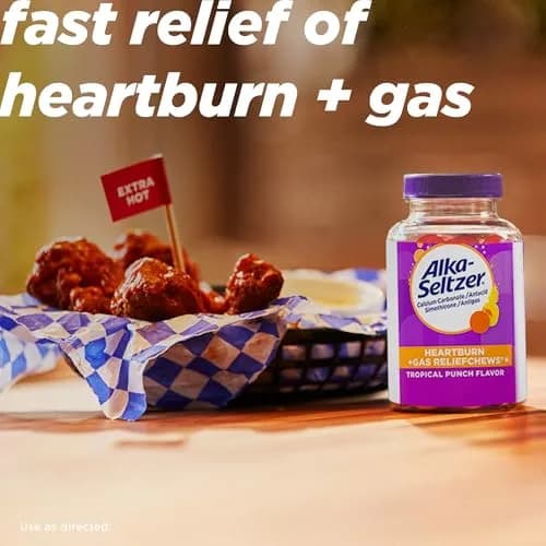 Alka-Seltzer Heartburn + Gas Relief Chews 180 Count | Fast Antacid + Antigas Relief for Heartburn, Gas, Bloating thumbnail 2