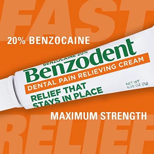 Benzodent Maximum Strength Dental and Oral Pain Cream 1oz Pack of 12 | Long Lasting Topical Anesthetic for Dentures & Mouth Sores thumbnail 2