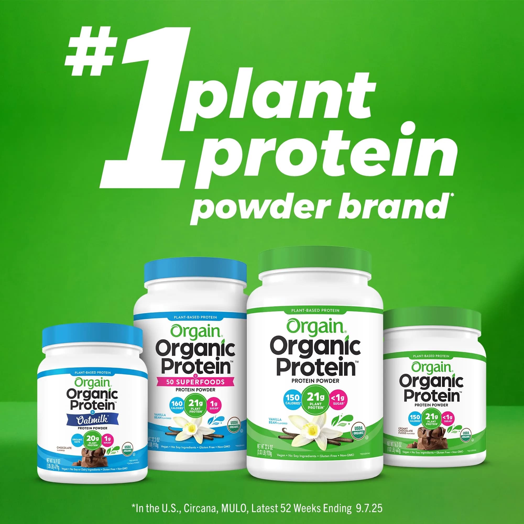 Orgain Organic Vegan Protein Powder Vanilla Bean 1.02 lb (463 g) | USDA Organic Plant-Based Protein - view 6