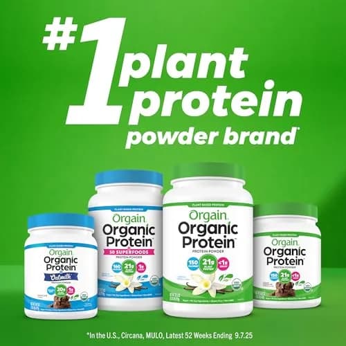 Orgain Organic Vegan Protein Powder Vanilla Bean 1.02 lb (463 g) | USDA Organic Plant-Based Protein thumbnail 6