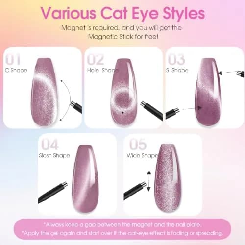 ROSALIND 30pcs Gel Nail Polish Set with Cateye Gel, Base & Top Coats | Salon Quality Manicure at Home thumbnail 4