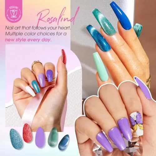 ROSALIND 30pcs Gel Nail Polish Set with Cateye Gel, Base & Top Coats | Salon Quality Manicure at Home thumbnail 5