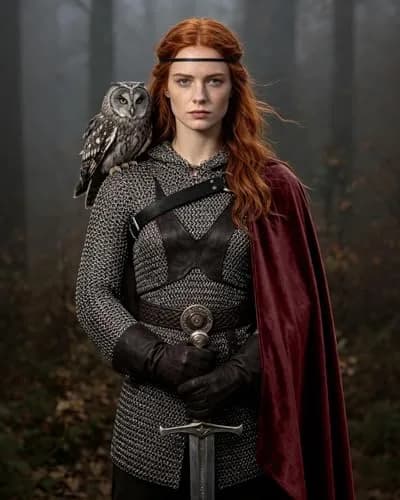 L'VOW Red Medieval Half Shoulder Cape Knight Cloak with Belt, One Size thumbnail 6