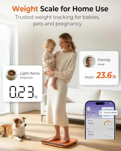 Ovutek 500lb Digital Bathroom Scale with App & 11.8x11.8in Platform | Accurate to 0.05kg (0.1lb) thumbnail 5