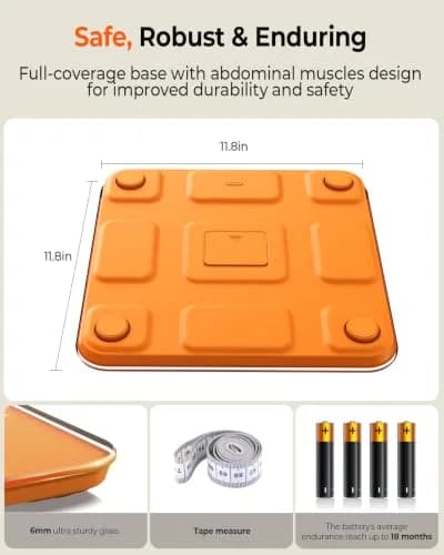 Ovutek 500lb Digital Bathroom Scale with App & 11.8x11.8in Platform | Accurate to 0.05kg (0.1lb) thumbnail 6