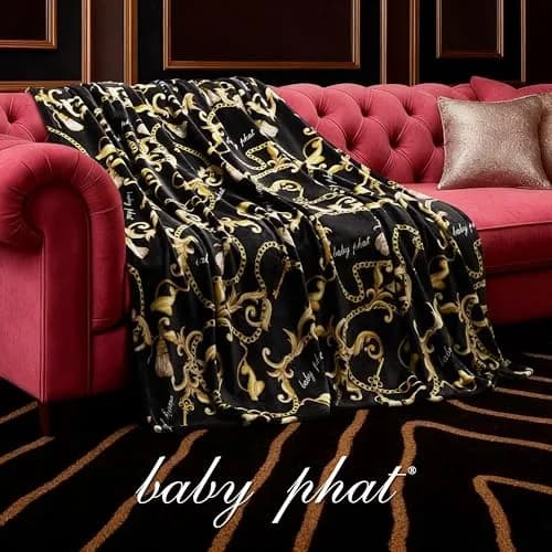 Baby Phat Oversized Plush Throw Blanket 60" x 70" | Bold Fashion Style (70-120 chars) thumbnail 4