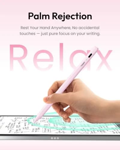 Metapen Pencil Air8 Stylus for iPad 2018-2026, 10 Min Faster Charge, Palm Rejection, Pink | Precision Input Pen thumbnail 5